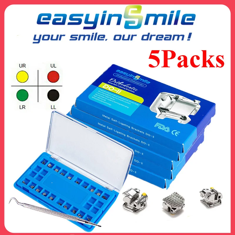 

High Quality Easyinsmile Dental Material For Ortho Self Ligating Mini Metal Bracket Braces Roth / MBT 345 022