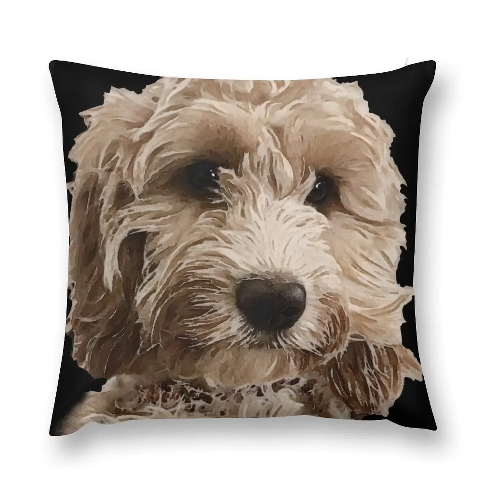 Golden Apricot Doodle Dog Throw Pillow Elastic Cover For Sofa covers for pillows Christmas Covers anime girl pillow