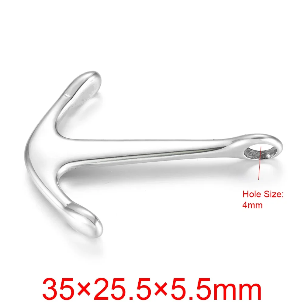 Stainless Steel Anchor Polished Hole 2mm 3mm 4mm Bracelet Hooks Clasp Jewelry Making Findings DIY Supplies Accessories