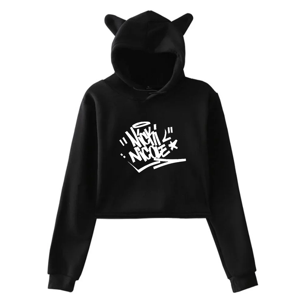 

Nicki Nicole ALMA Crop Top Hoodie Harajuku Cropped Sweatshirt Streetwear Hip Hop Long Sleeves Pullover Tops Sudaderas Mujer