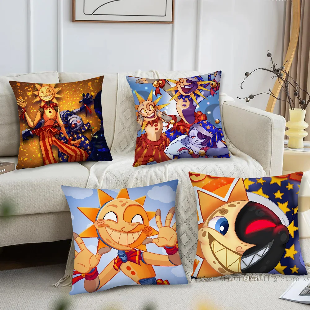 Sundrop And Moondrop Fnaf Pillow Case Square Pillow Bedroom Sofa Leisure Comfort Cushion Car Living Room Home Decoration
