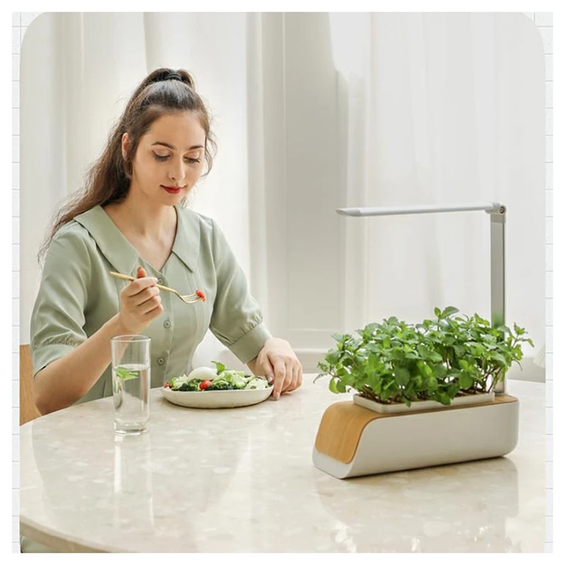 Hydroponics Growing Family Farm Nursery Tray Pot Indoor Herb LED Grow Light Automatic Timer Smart Garden Planter