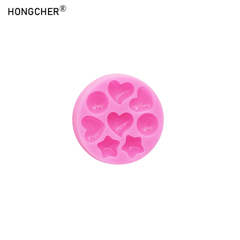 Mini Heart-Shaped Five-Pointed Star and Semi-Circular Ball Silicone Moulds for DIY Resin Jewellery and Chocolate Moulds view 5