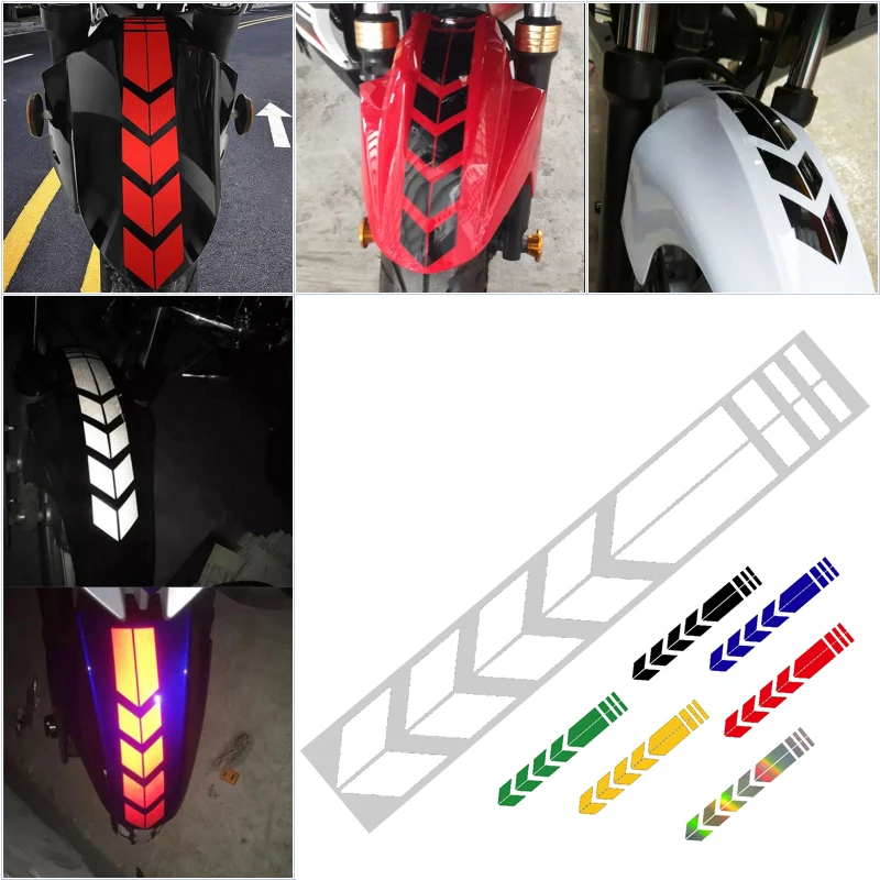 

1/2 шт. наклейки в полоску со стрелками для мотоцикла, паста на крыло, универсальная водостойкая маслостойкая светоотражающая наклейка для мотоцикла