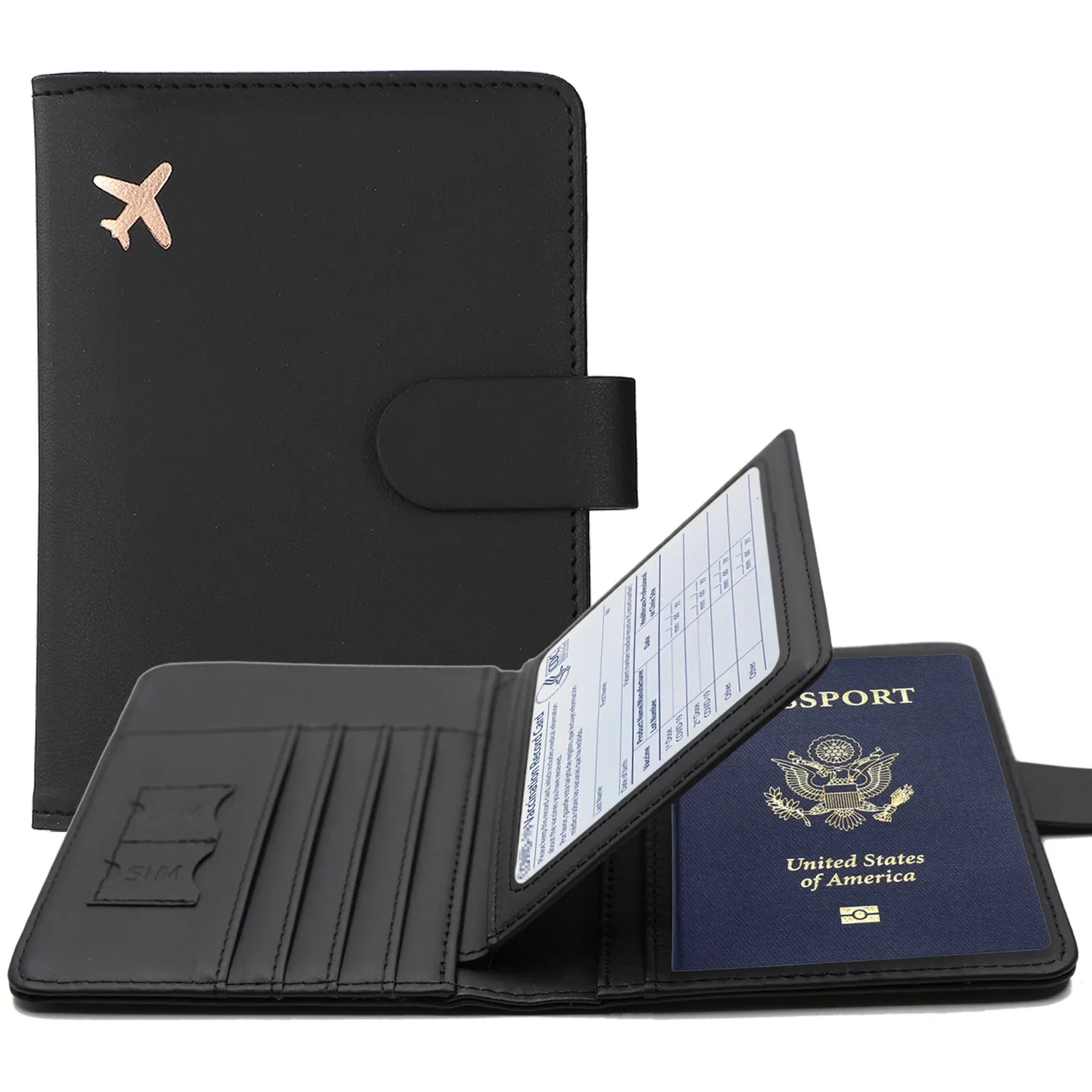 Étui de couverture de passeport RFID, porte-passeport multifonctionnel, portefeuille d'identité, porte-carte de crédit, portefeuille de voyage, accessoires de voyage