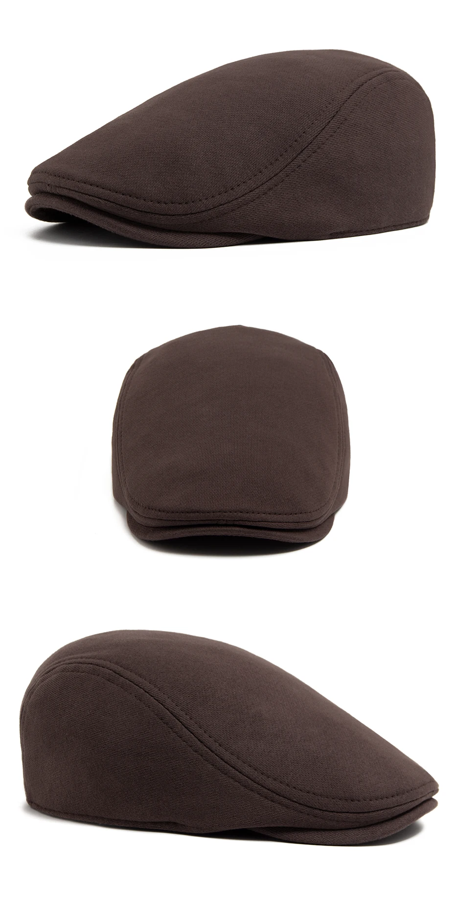 Newsboy Caps Männer Casual Vintage Baskenmütze Gestrickte Baumwolle Cabbie Hut Herbst Winter Mode Frauen Warme Flache Kappe Unisex Einstellbar – Detail 7