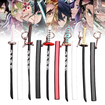17 cm Metall Dämon Sayaer Katana Anime Dämonentöter: Kimetsu no Yaiba Tanjiro Ninja Messer Echte Japanse Katana Mini Eisen Samurai Säbel Spielzeug Technik ft