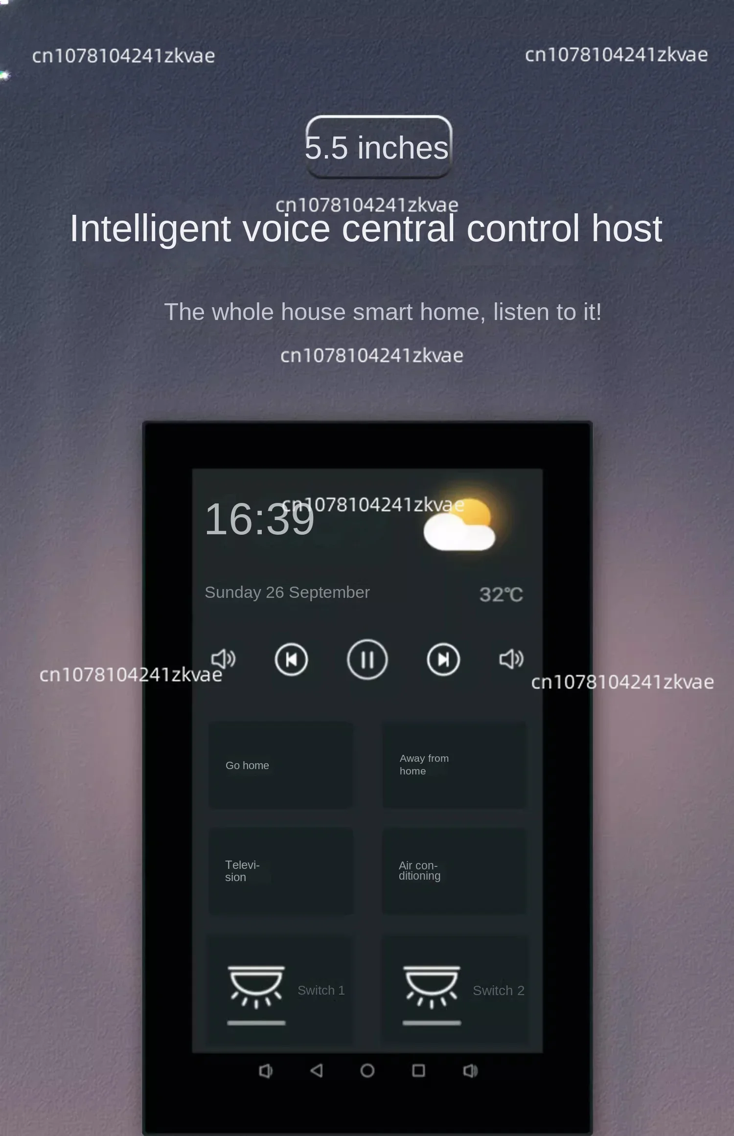 5.5-Inch intelligent voice central control screen with 2-way relay gateway smart home system host