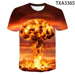 Nowy wybuch bomby atomowej 3D męskie koszulki z nadrukiem kobiet dzieci T-shirt letni chłopiec dziewczyna dzieci moda styl Streetwear topy Tee