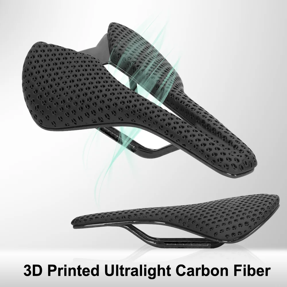 

Carbon Fiber 3D Printed Bicycle Saddle Ultralight Hollow Breathable Mountain Gravel Road Bike Cycling Seat Comfortable MTB Parts