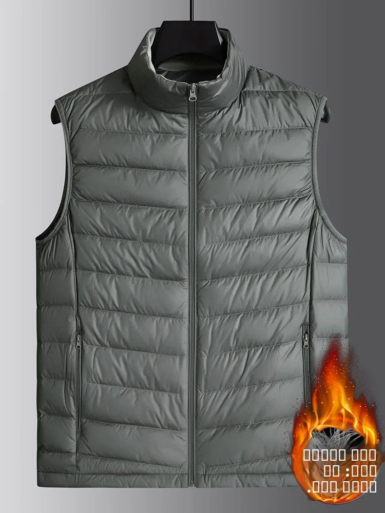 Lightweight Padded Vest Men's Du down Jaet Outerwear Large Size Autumn Winter Faion Urban Sle Zipper Decoration
