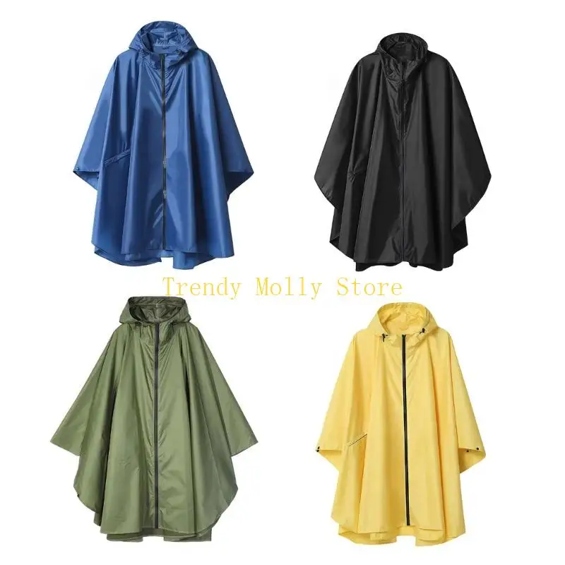 

N5KB Hooded Rain Poncho for Adult with Pocket,Waterproof Lightweight Unisex Raincoat for Hiking Camping Emergency