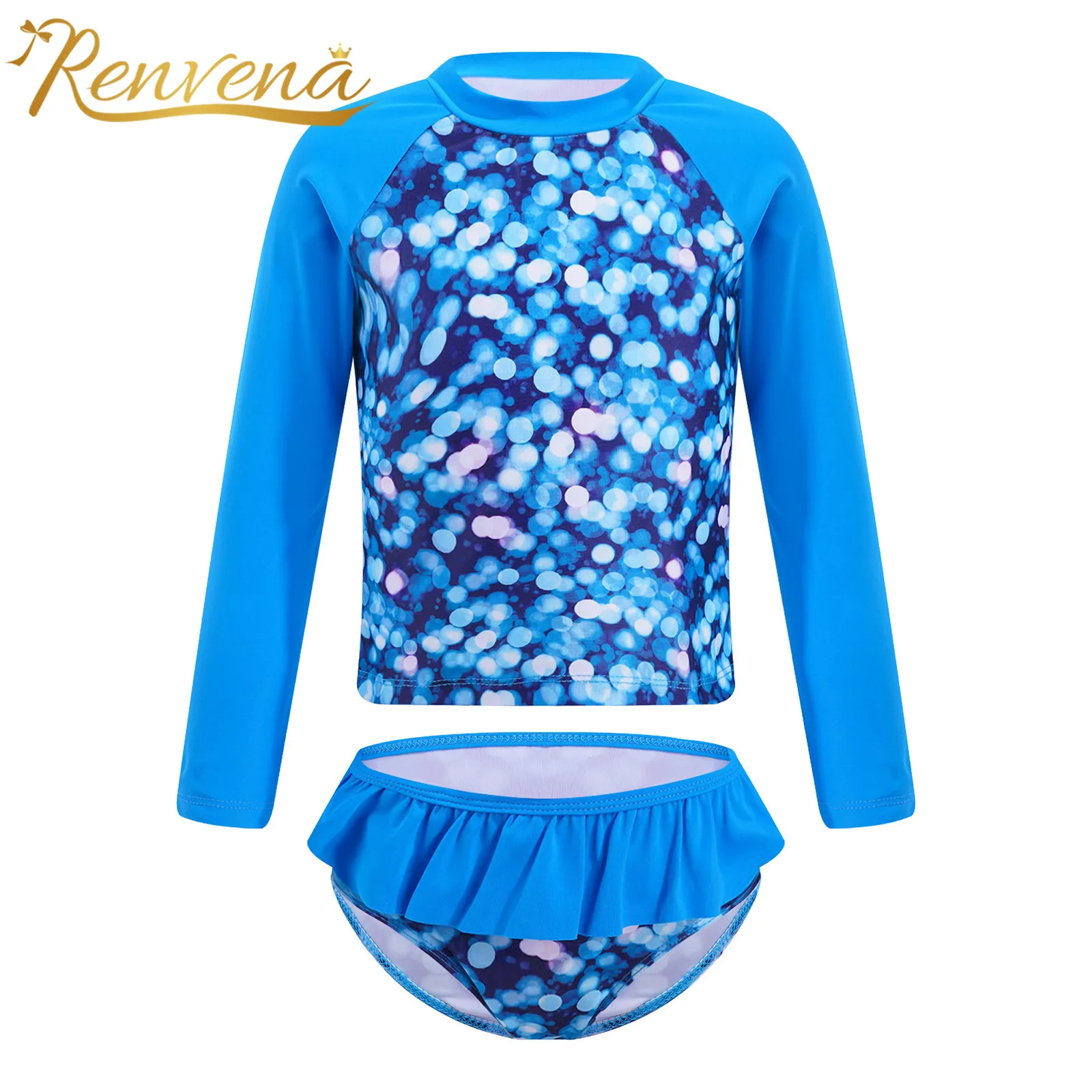 

Summer Toddler Girls Swimsuit Tankini Long Sleeves Fish Scales Printed Rashguard Swimwear Bathing Suit For Girls Set Beach wear