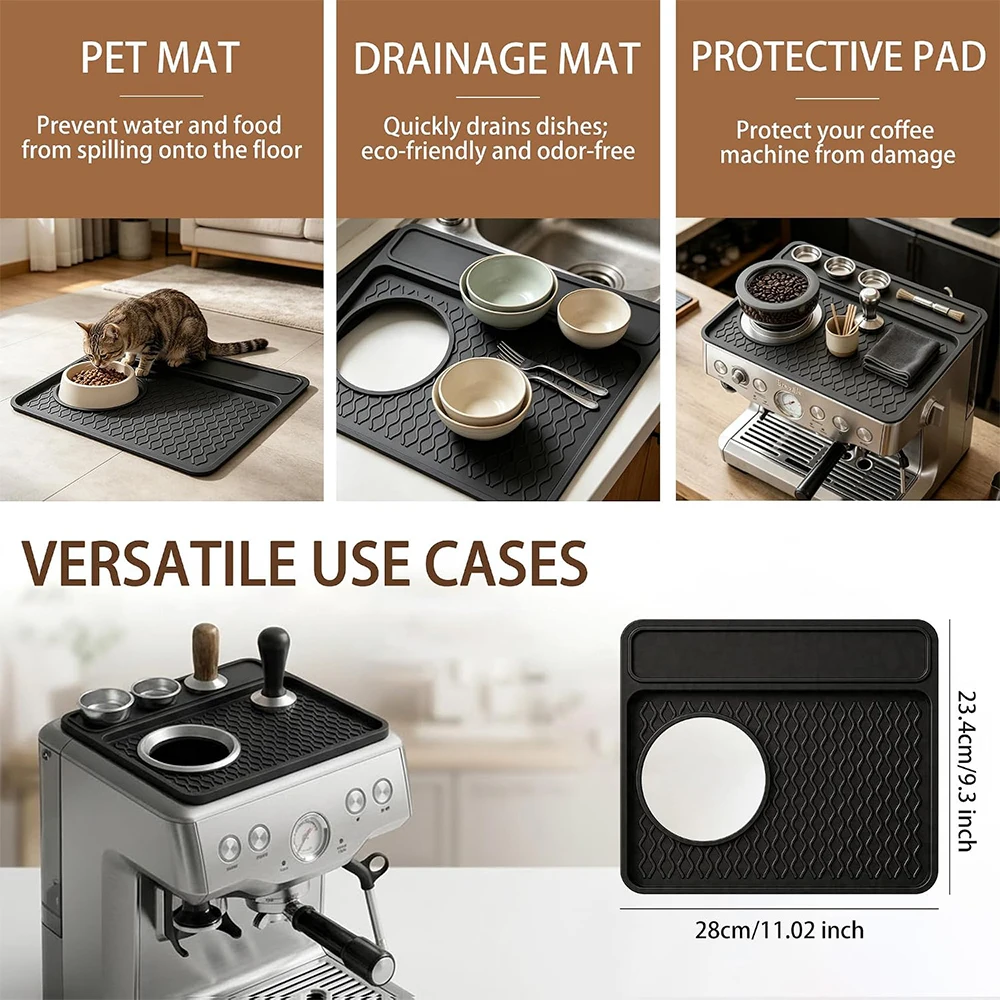 LMETJMA Espresso Coffee Machine Tamping Mat Compatible with Breville 870/880 Non-Slip Silicone Coffee Machine Top Mat Pad