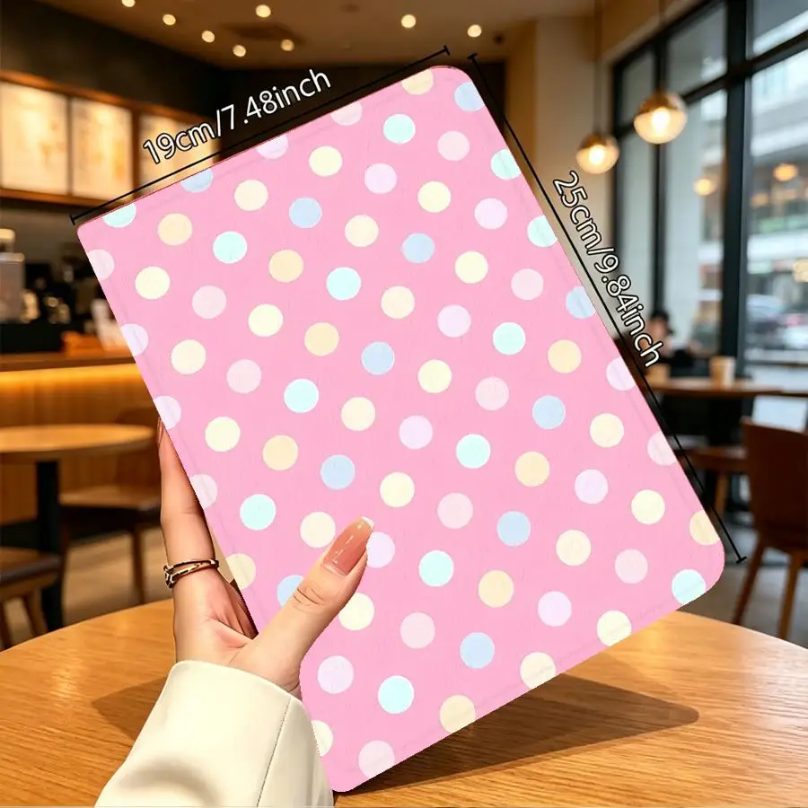 with Pencil Slot Case for Apple iPad Air 11 13 M4 M3 M2 A16 2026 Pro11 13 10th 7/8/9th Air 4/5/6th Pink Dot Pattern Print