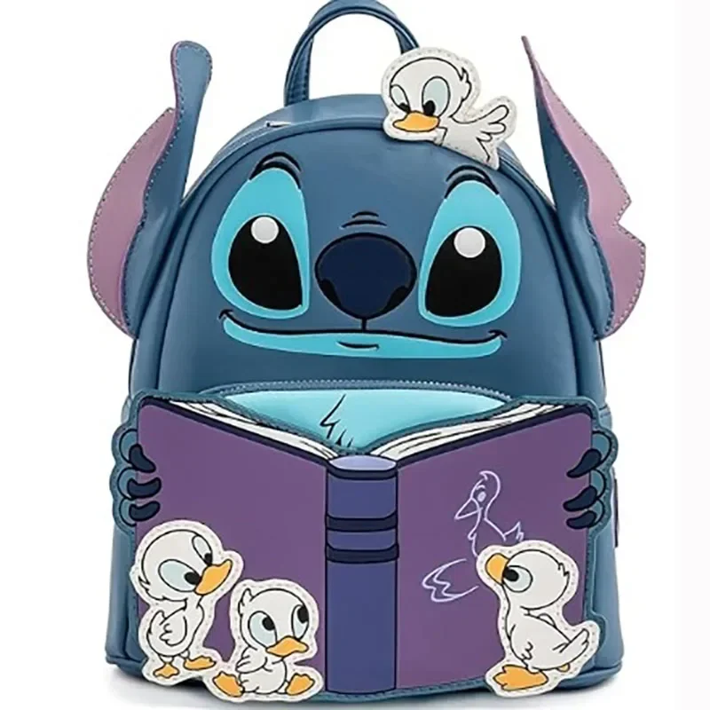 2024 New Loungefly Lilo & Stitch Story Time Mini Backpack Large Capacity Cute Children's Backpack, Student Backpack Gift Blue