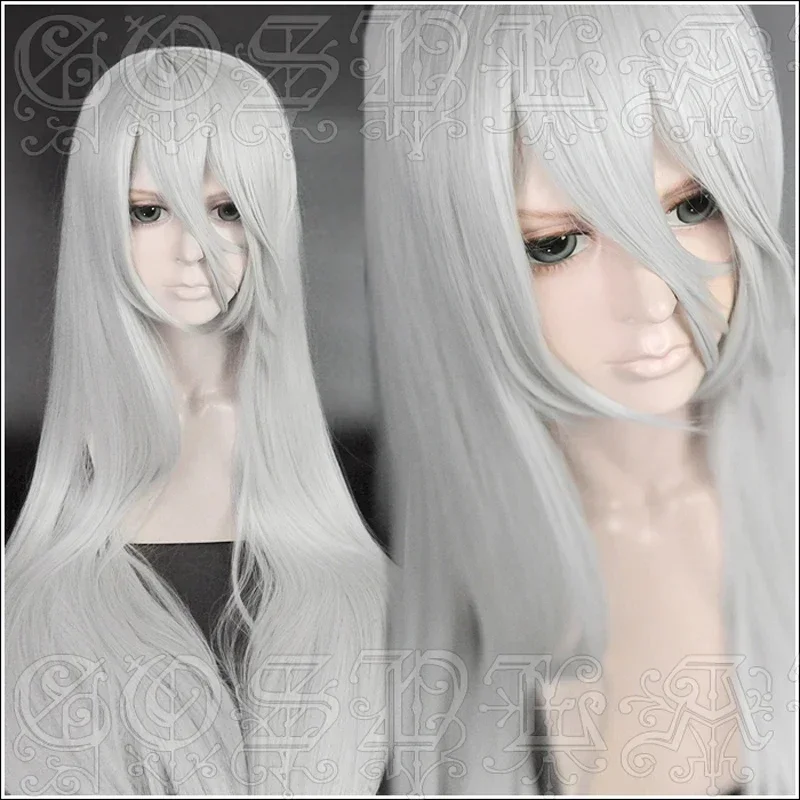 Game NieR Automata YoRHa Type A No.2 A2 Cosplay Wigs Silver Grey Long Heat Resistant Synthetic Hair Wig