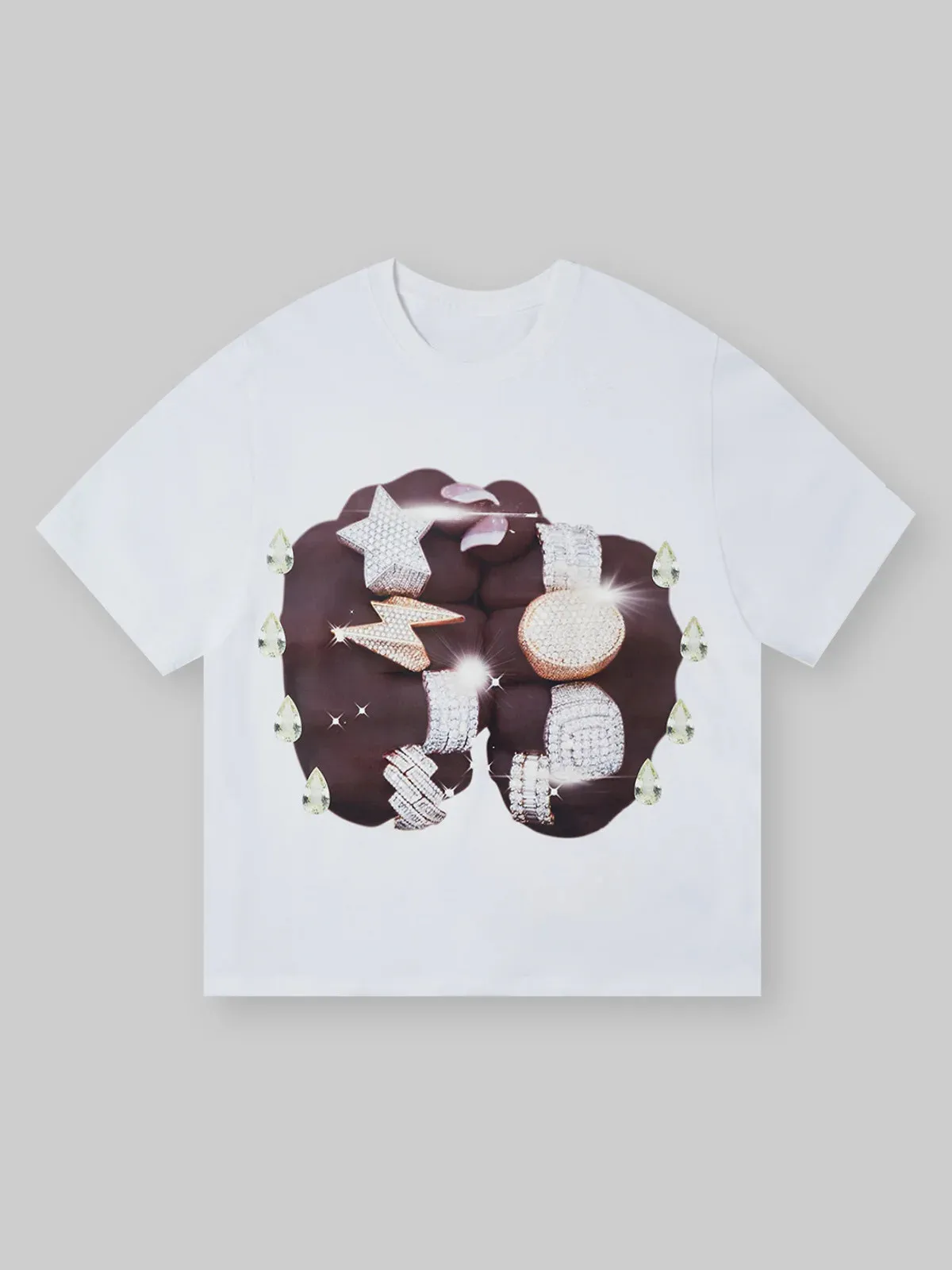 

Футболка Y2K, мужская и женская футболка с принтом пальцев, классическая ретро-готическая футболка большого размера с круглым вырезом, новый топ