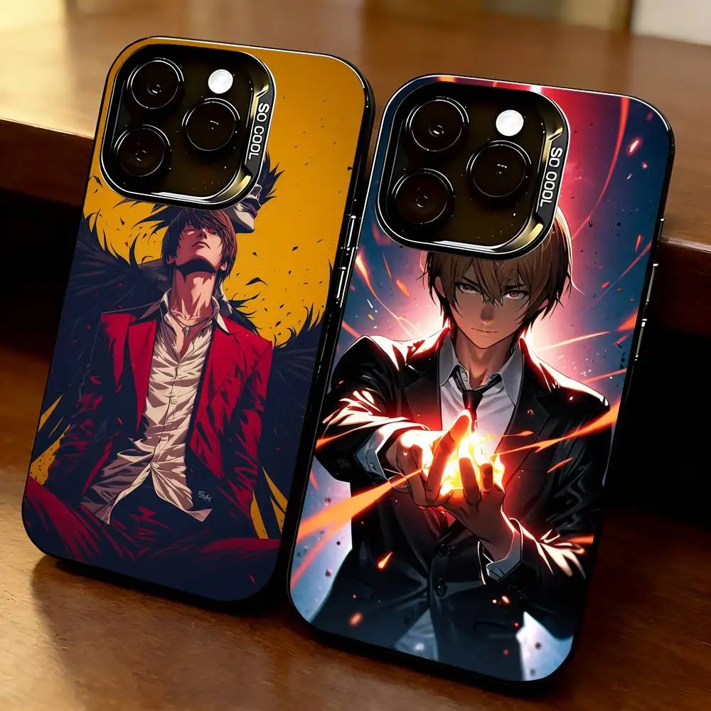 

Death-h Note-eLight Yagami Phone Case For iPhone 17,16,15,14,13,12,11 Plus,Pro Max,XS,Colored Silver Plated Inside Cover