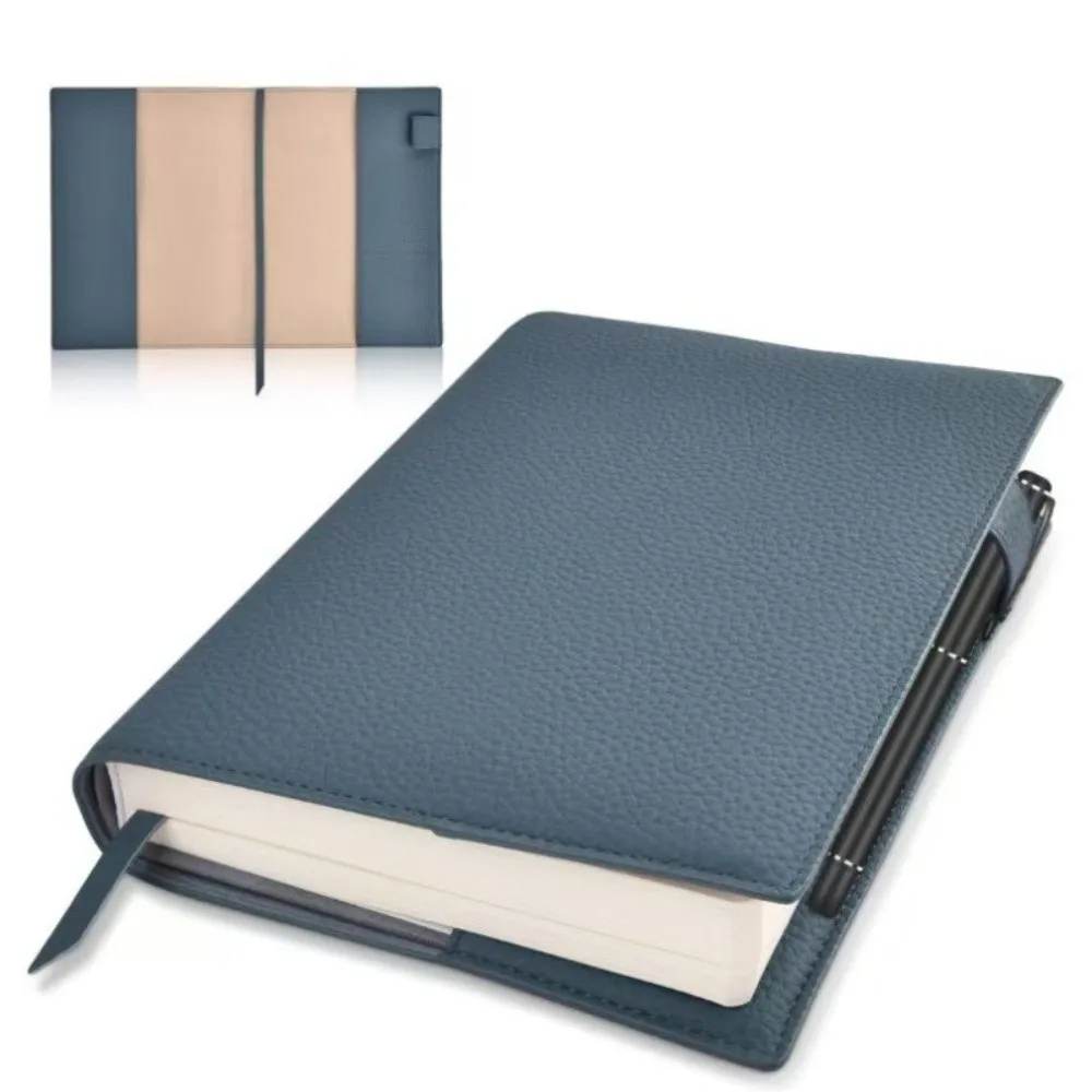 Creative A5 Notebook Cover Replaceable PU Leather Book Protective Cover Solid Color Notebook Leather Cover Home Office Use