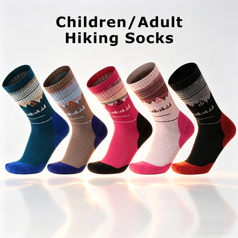 

30% Merino Wool Hiking Socks Warm Thermal Socks for Women & Kids Autumn Winter Seamless for Skiing Hunting Fishing Outdoor Sport