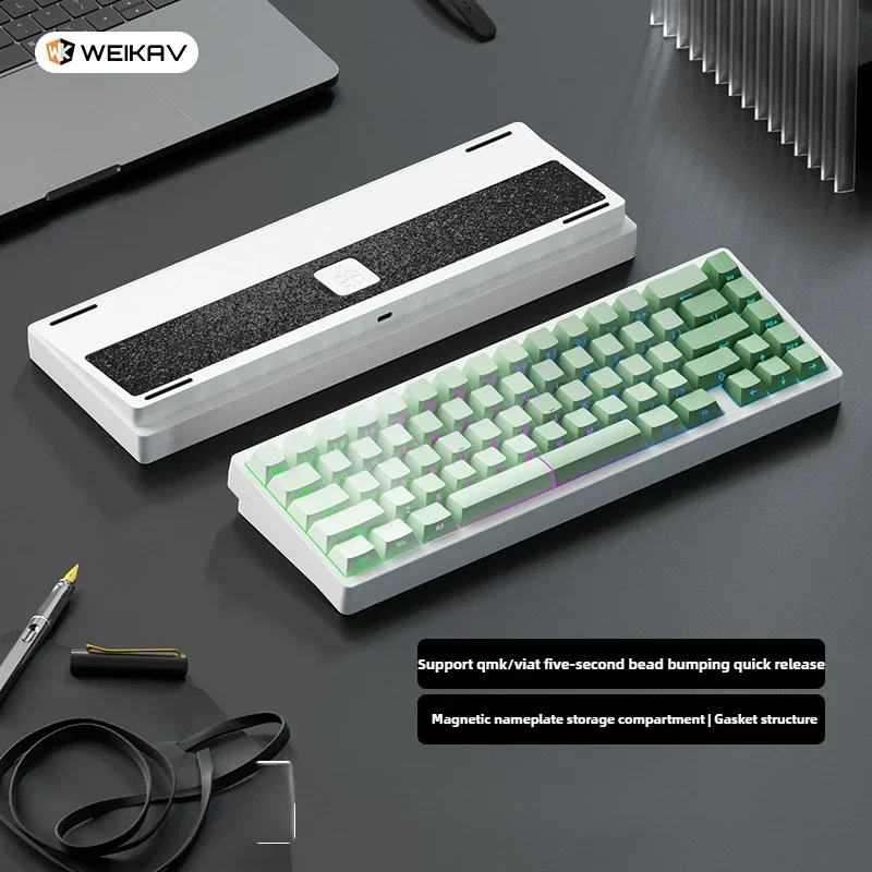 Weikav Lucky65 V2 teclado para juegos aleación de aluminio 3 modos Teclado mecánico junta de intercambio en caliente RGB accesorios de PC aduaneros