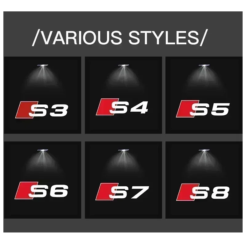 

2025 2pcs Led Logo light Welcome Light For AUDI line S3 S4 RS S6 S5 S7 S8 A3 A4 A5 A6 A7 Q3 Q7 quattro Projector Shadow Ghost La