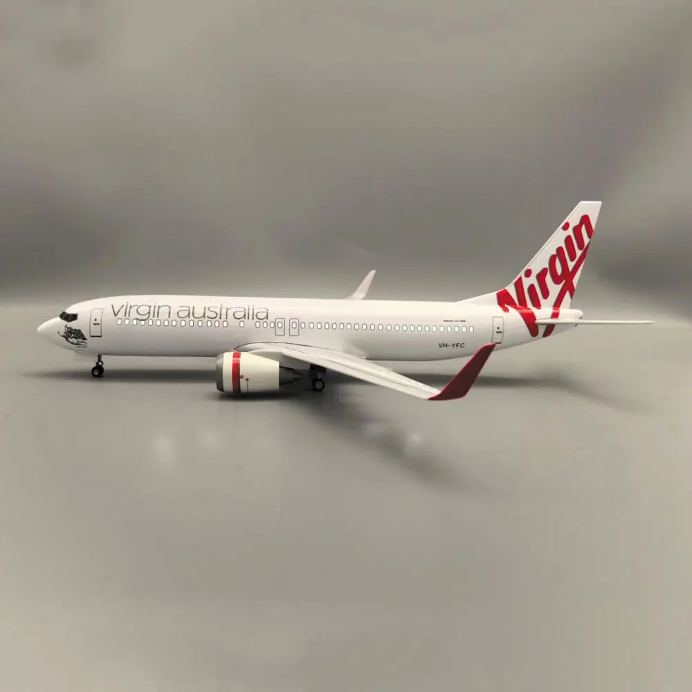 47 سنتيمتر نموذج طائرة أطقم B737-800 العذراء أستراليا 737 1:85 مقياس طائرة مصغرة الراتنج دييكاست الطائرات جمع دمى هدايا