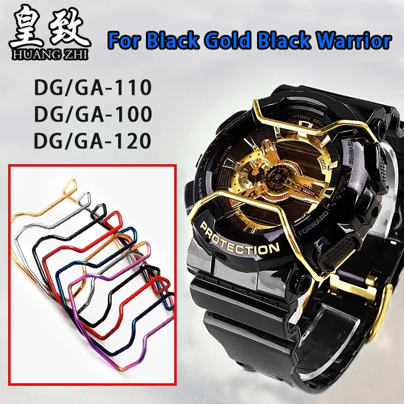 For Casio Black Gold Stainless Steel Protective Bar GA-110 100 140 GD120 DW5600 5610 GA2100 Watch Case Metal Bumper Accessories