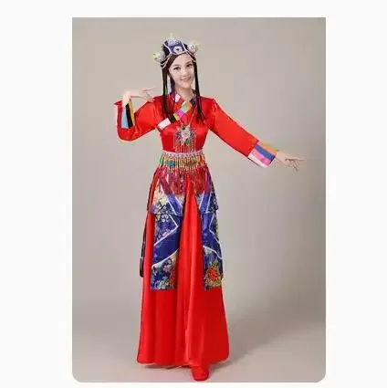 Costume da danza etnica di danza tibetana Xizang Costume da spettacolo etnico