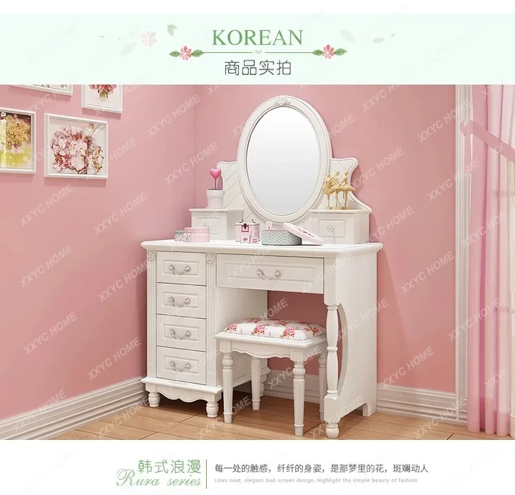 SSI A Vanity Stool Dressing Table Essentials Luxury Kawaii White Dressing Table Storage Organizer Mesa Maquillaje Furniture