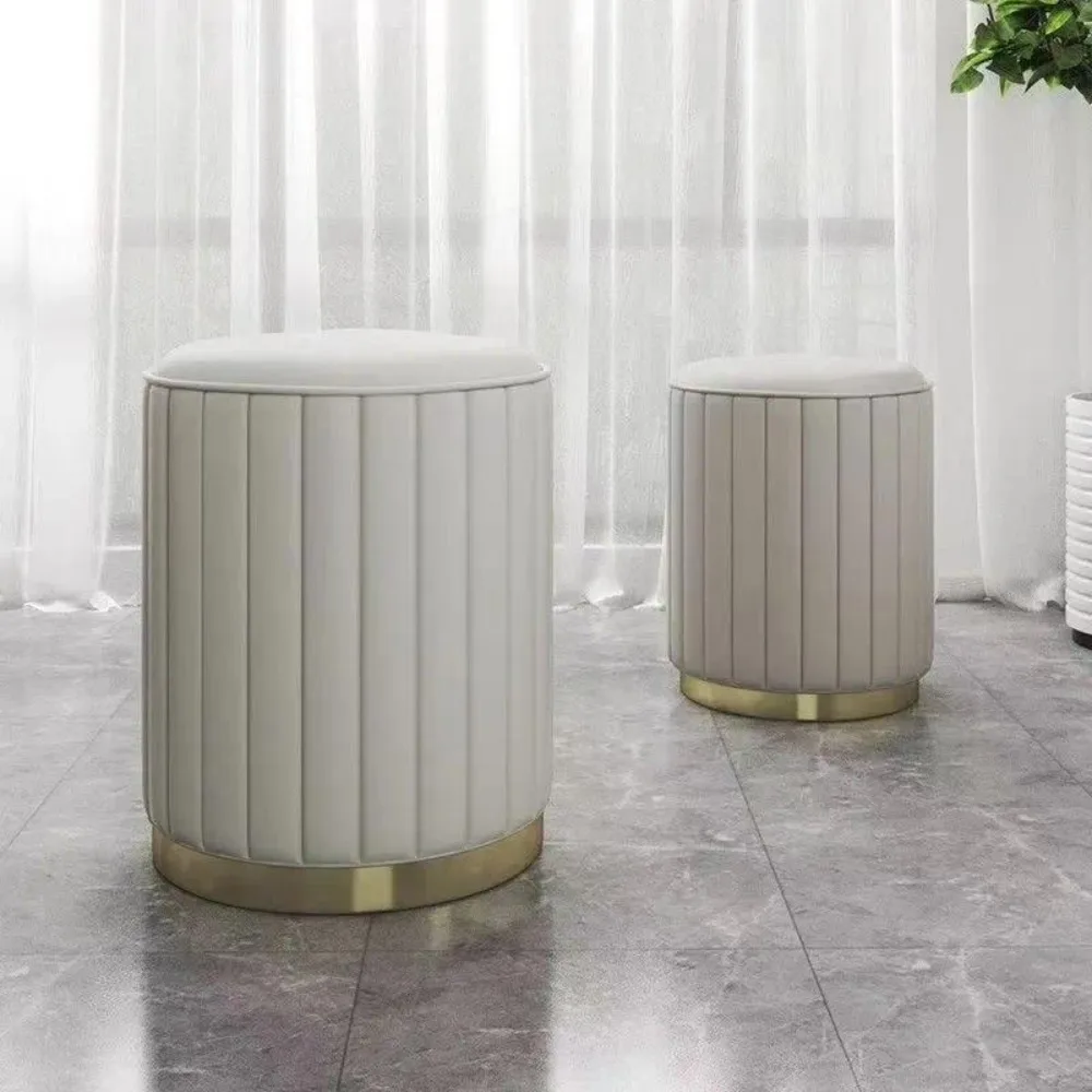 Makeup stool light luxury round stool chair bedroom Internet celebrity storage bench