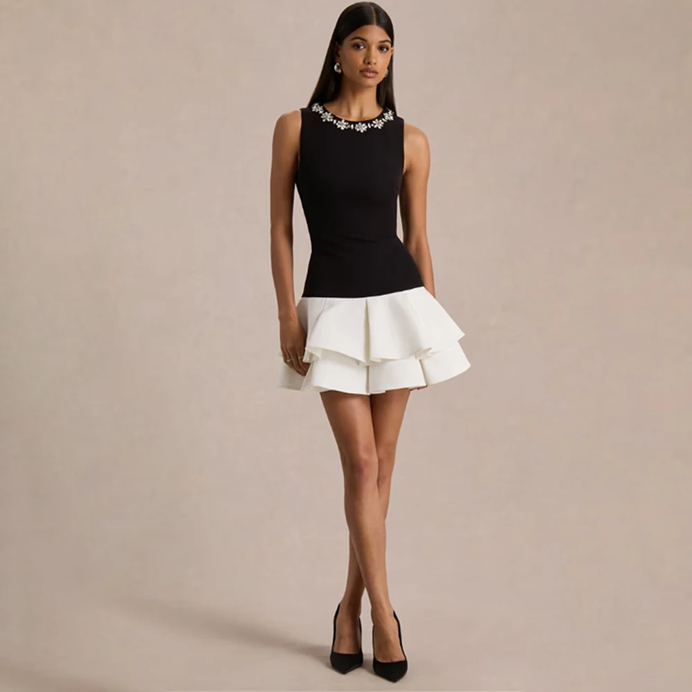 Evening Dresses Women's Formal Evening Gowns Diamond Applique Mini Party Dress Cocktail Prom Homecoming Wedding Guest Dress