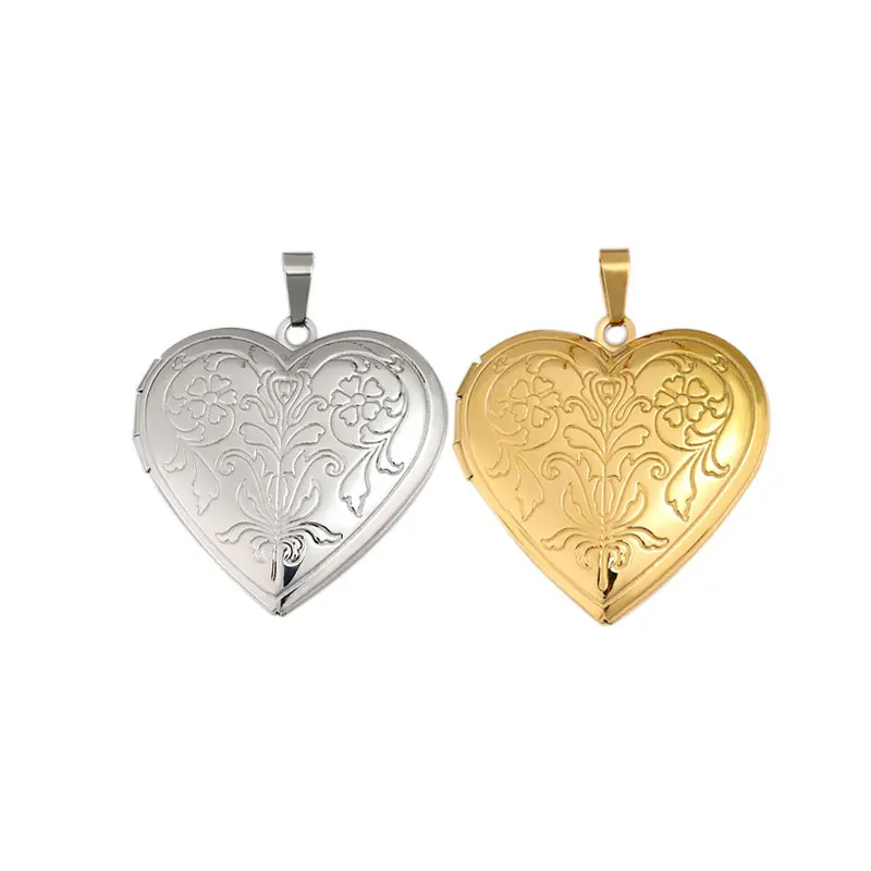 Everfast 10pc Big Heart Locket Stainless Steel Pendant Openable Photo Frame Charms Men Women Making Family Memories Jewelry Gift