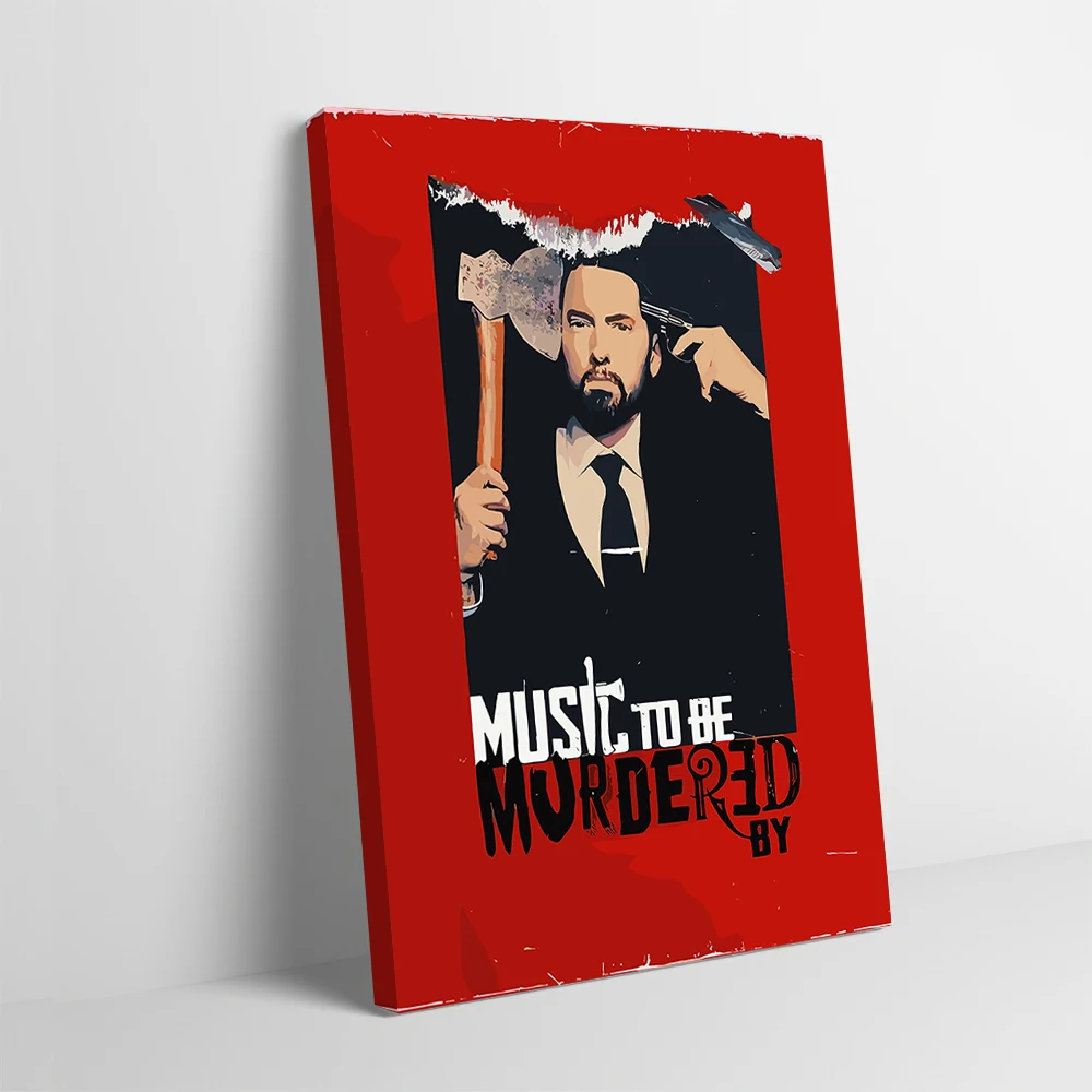 Eminem - Music To Be Murdered By Printed Poster Customizable Pictures Wall Art Canvas Painting Gift for Gamer Decoration Home