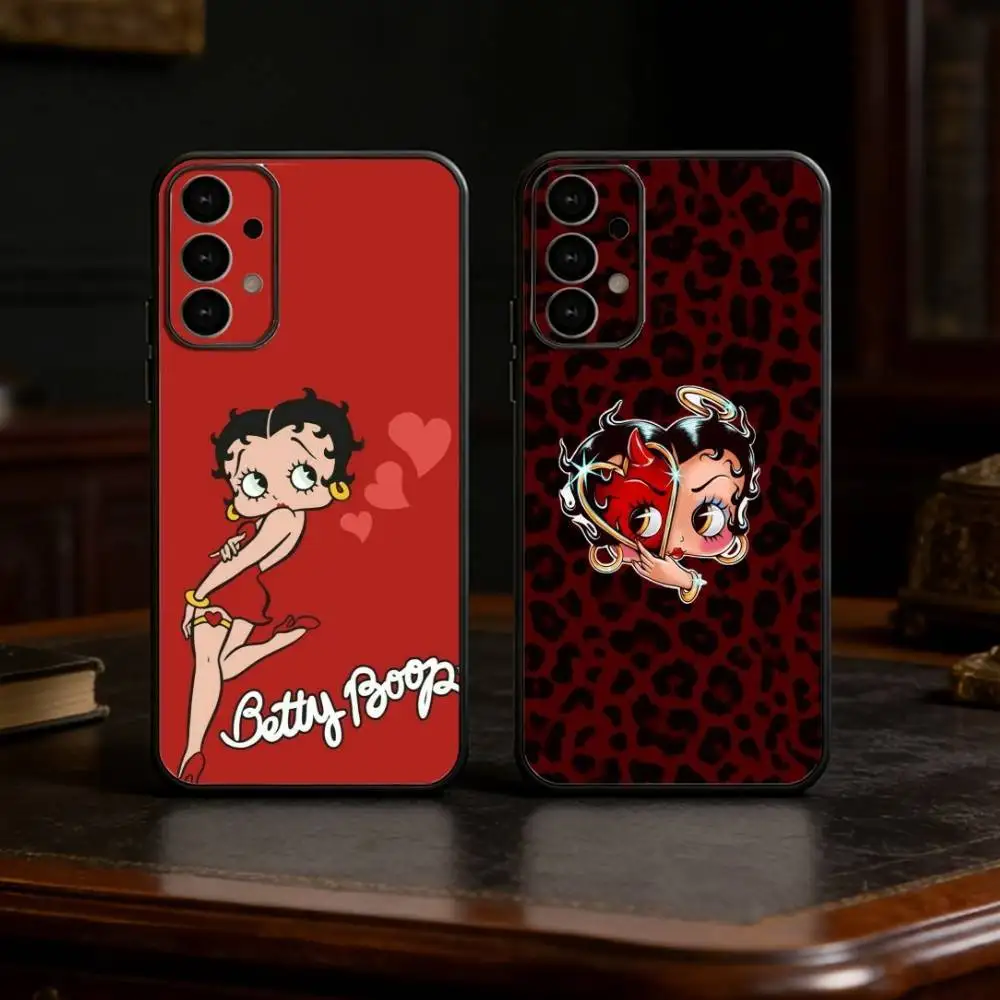 B-Betty Cute B-Boop Phone Case For Samsung S25,24,21,22,23,30,Ultra,20,Plus,Fe,Lite,Note Soft Black Cover