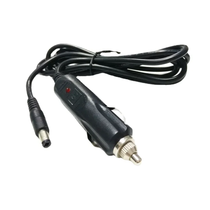 Pure Copper 0.75mm² Car Charger Power Cable 12V Cigarette Lighter Plug To DC 5.5*2.5mm Fork Plug 10A 1.5m