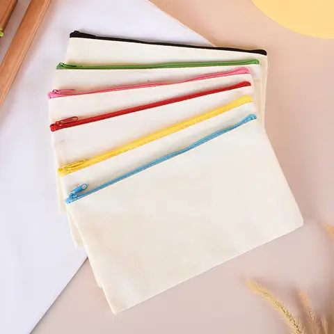 캔버스 보관 가방, 다기능 메이크업 가방, 학생 DIY 지퍼 필통, 보석 가방, 선물 가방, 맞춤형 가방