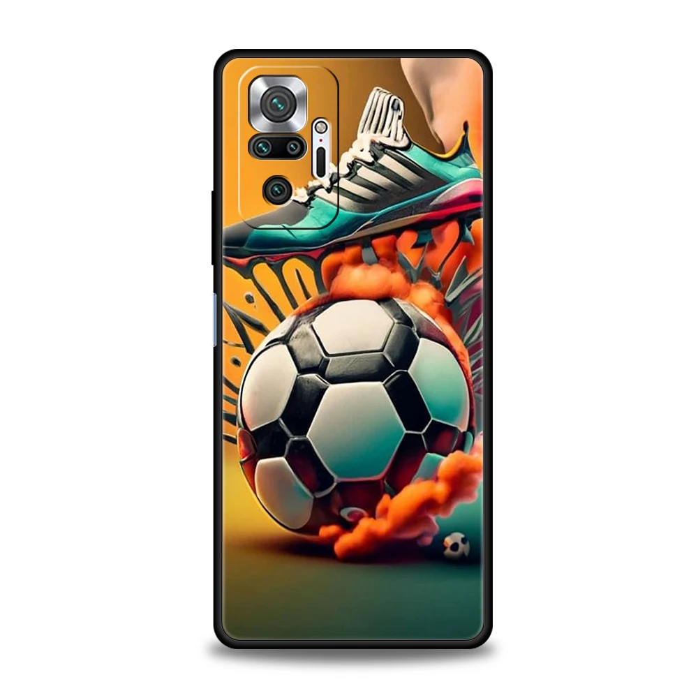 Football Sport Phone Case Cover for Redmi 13C 10C Note 13 12 10 11 Pro Plus 7 8T K40 K50 Gaming Pro Plus 5G Soft Shell Capas Bag