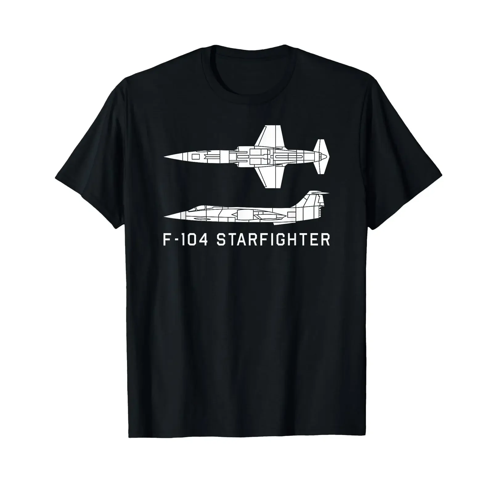 F 104 Starfighter Jet Aeroplane Silhouette T Shirt vintage Washed Top For Everyday Wear Soft Slightly homme designer clothes