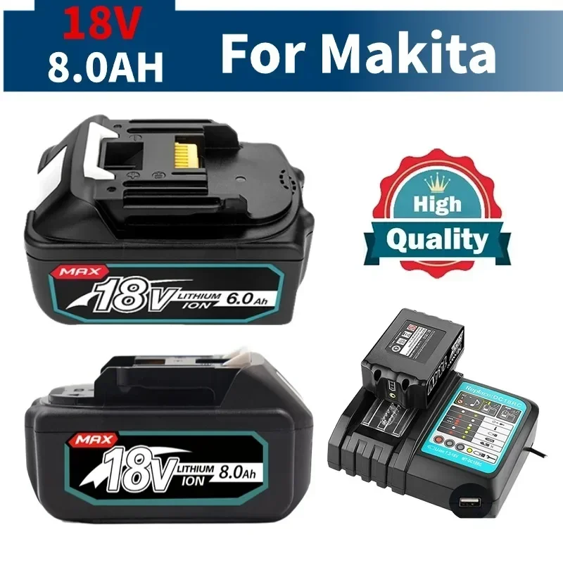 

6.0Ah Battery Replacement for Makita 18V Battery Compatible with 18 Volt BL1860B BL1850B BL1840B BL1830B BL1815B Batteries