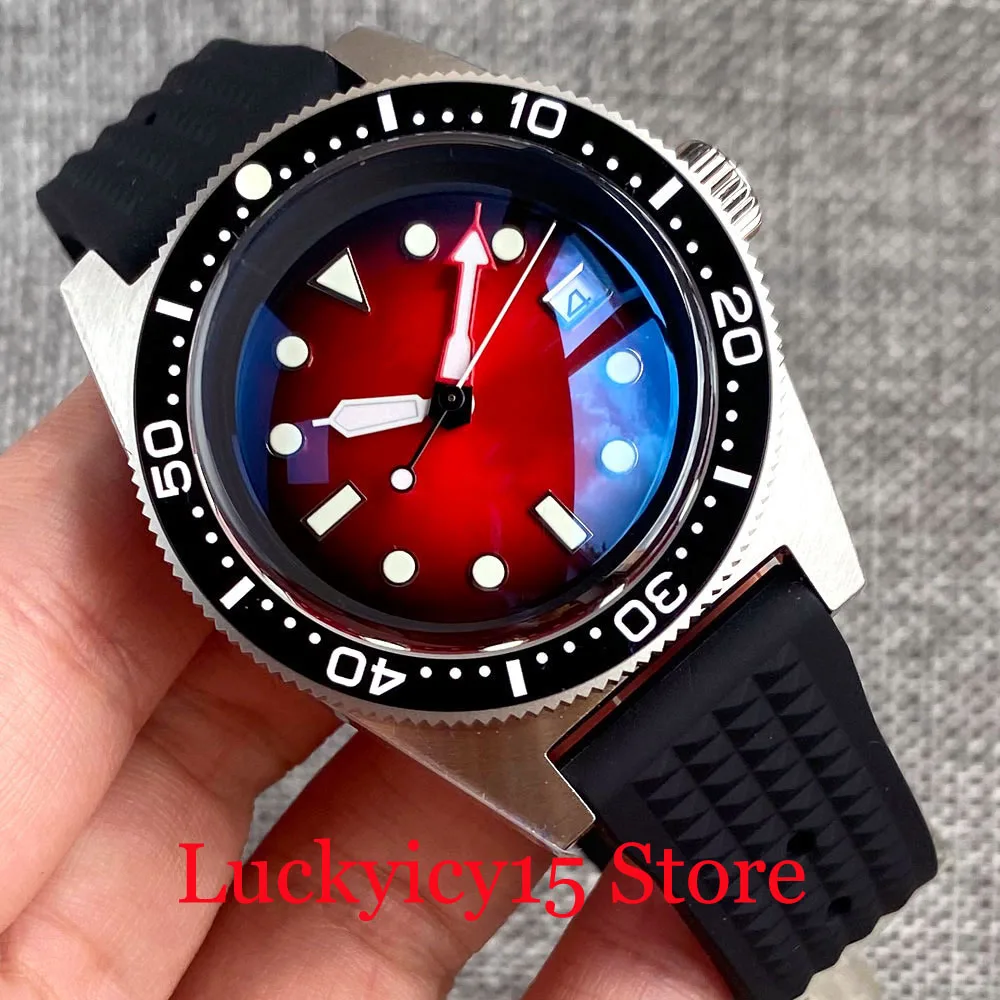 

Tandorio 200m Waterproof Diving 41MM Japan NH35A Movement Automatic Watch Men Red/Blue/Green Sunburst Dial Lume Sapphire Crystal