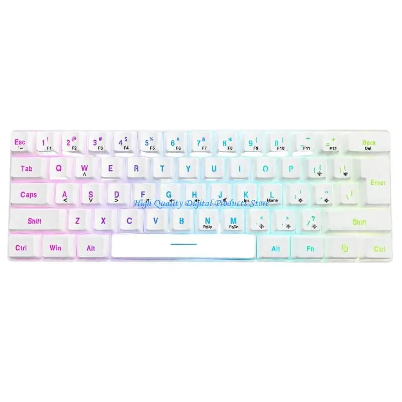 U2JE Corded Portable 60% Mechanical Gaming Keyboard with 61 Buttons, LED Backlit for Desk Typing, Office Work, Laptop, and Study