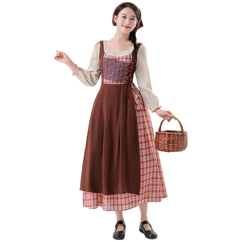 الكبار القرون الوسطى خادمة زي المرأة الدراما مرحلة الأداء ارتداء قصة كتاب الناس الفقراء لعب الأدوار اللباس