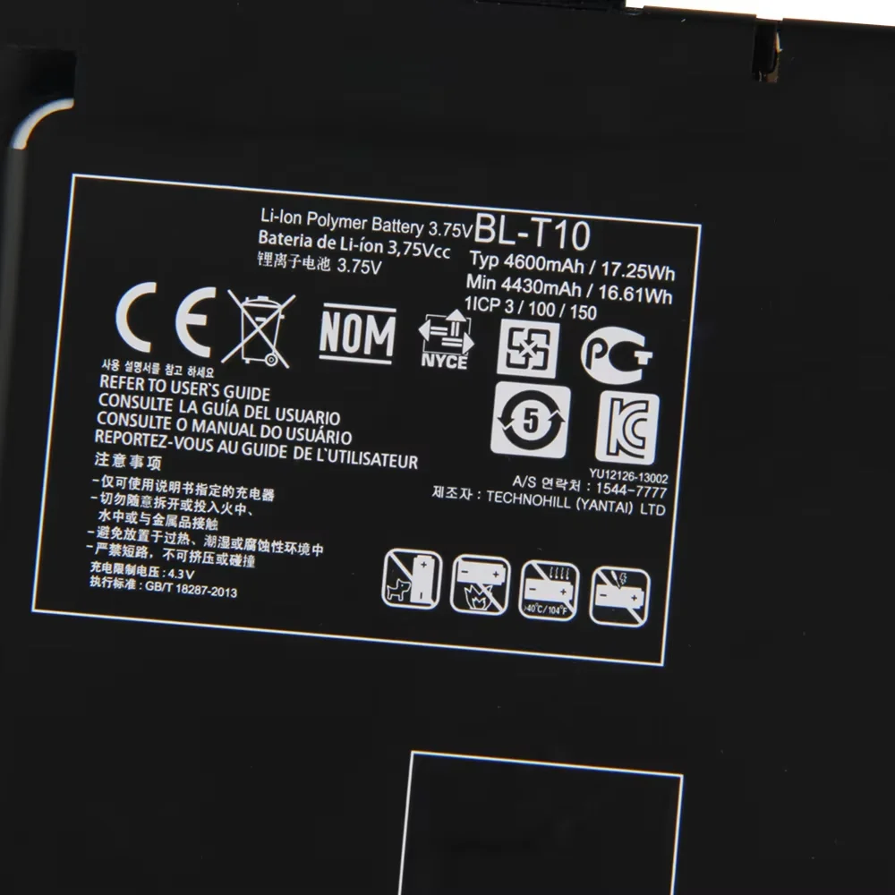 BL-T10 بطارية بديلة لجهاز LG GPAD G PAD 8.3 G Tablet 8.3 V500 VK810 BL-T10 4460mAh