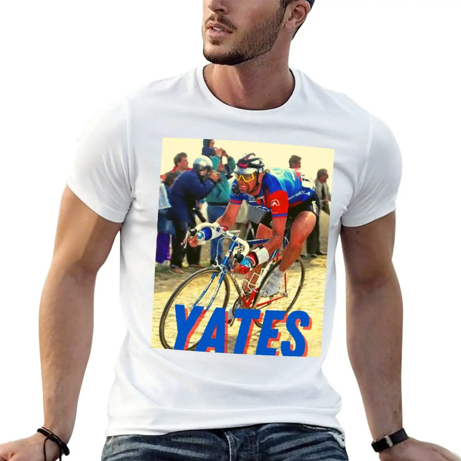 Sean Yates - Paris Roubaix T-Shirt Casual Lightweight Short Sleeve Top