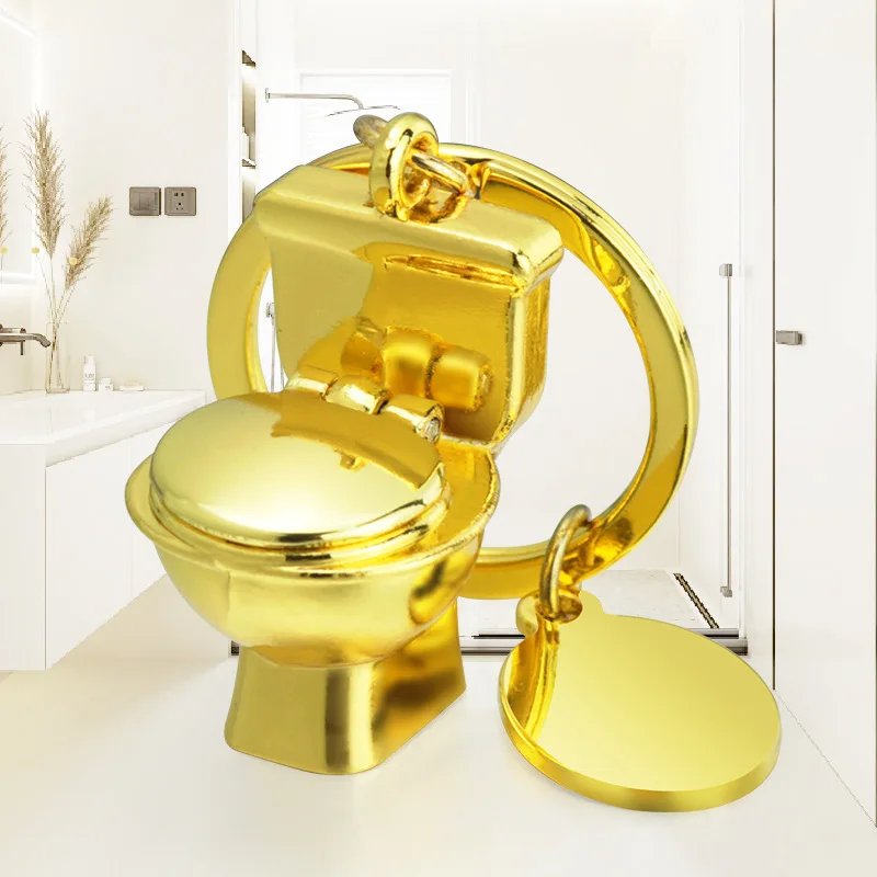 Neuer Lustiger Toiletten-Schlüsselanhänger aus Metall, Witziger Toiletten-Schlüsselring, Cooler Auto-Schlüsselanhänger, Handtaschen-Anhänger, Dekoration, Kreatives Geschenk für Kinder – Detail 5