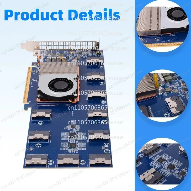 PLX88096 Expansion Card PCIE4.0 Split-free Drive-free 6-10 8654 Interfaces