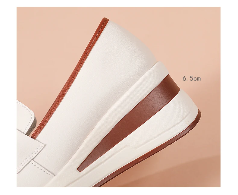 Neue Damenschuhe Frühling/Herbst Flache Schuhe aus PU-Leder Mokassins Lässige Slip-On Loafers Damen Plateau Bootsschuhe – Detail 7