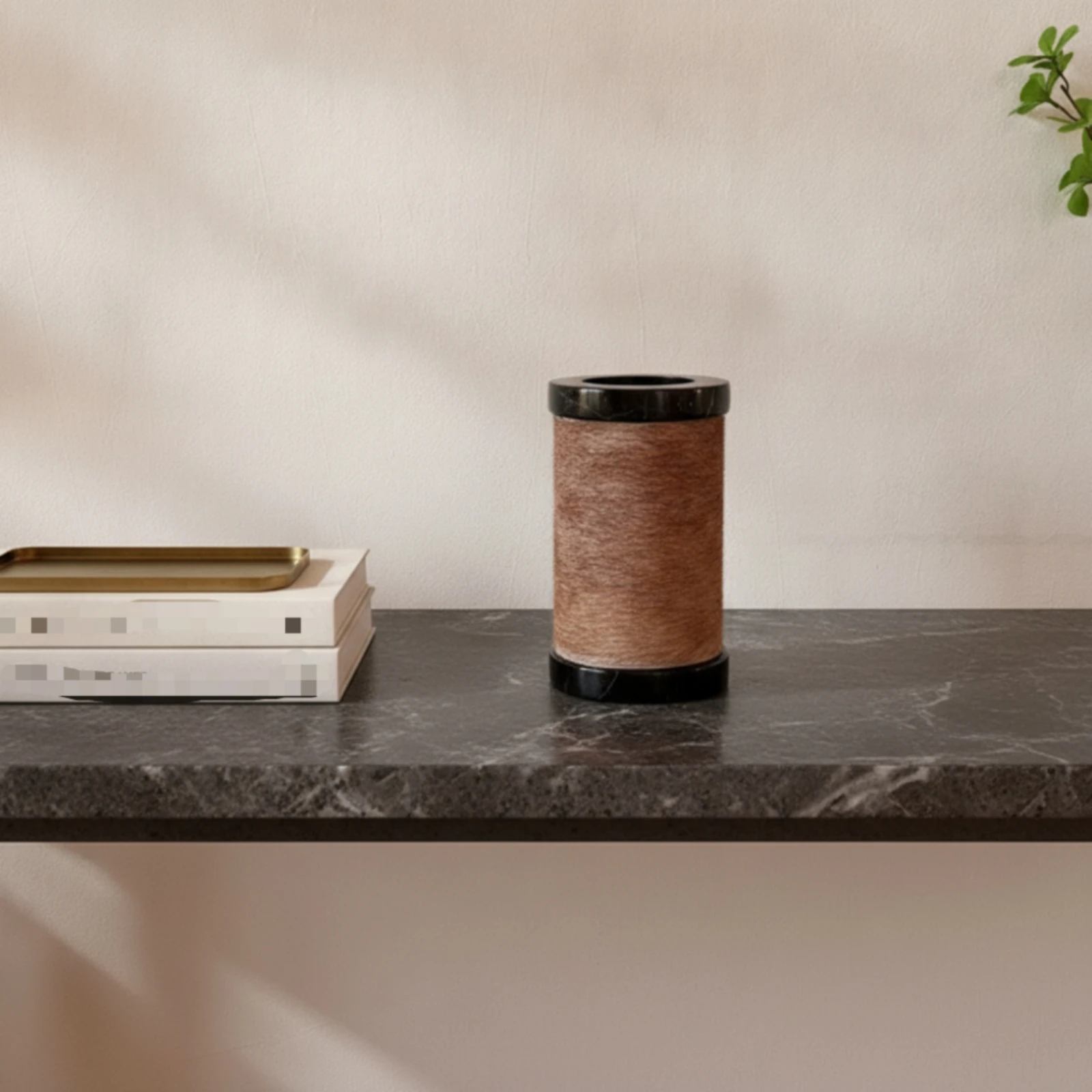 Cylindrical Vase Minimalist Decorative Vase Flower Holder Elegant Sturdy for Tabletop, Entry Console